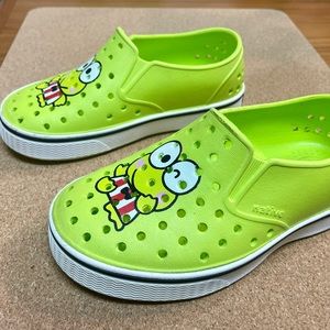 Native X Sanrio Kero Kero Keroppi Miles Shoes - size C11 NWOT